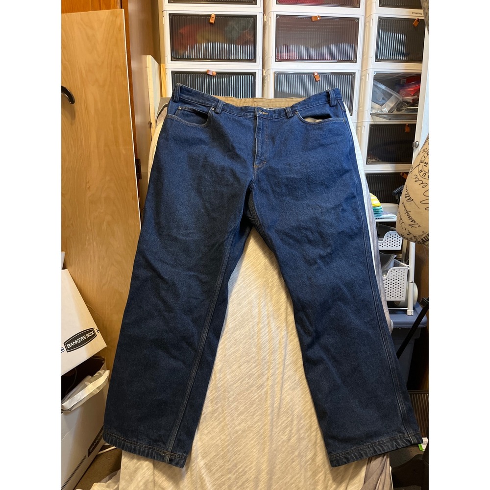 Duluth Trading Co Mens Jeans 44x30 Dark Wash Flannel‎ Lined Work Pants
